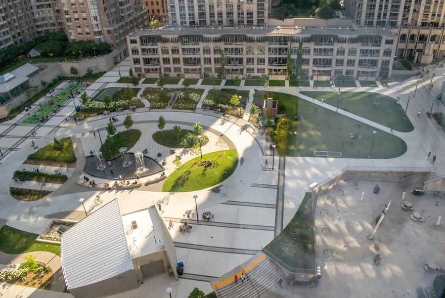 Completed Toronto podium deck restoration and public plaza