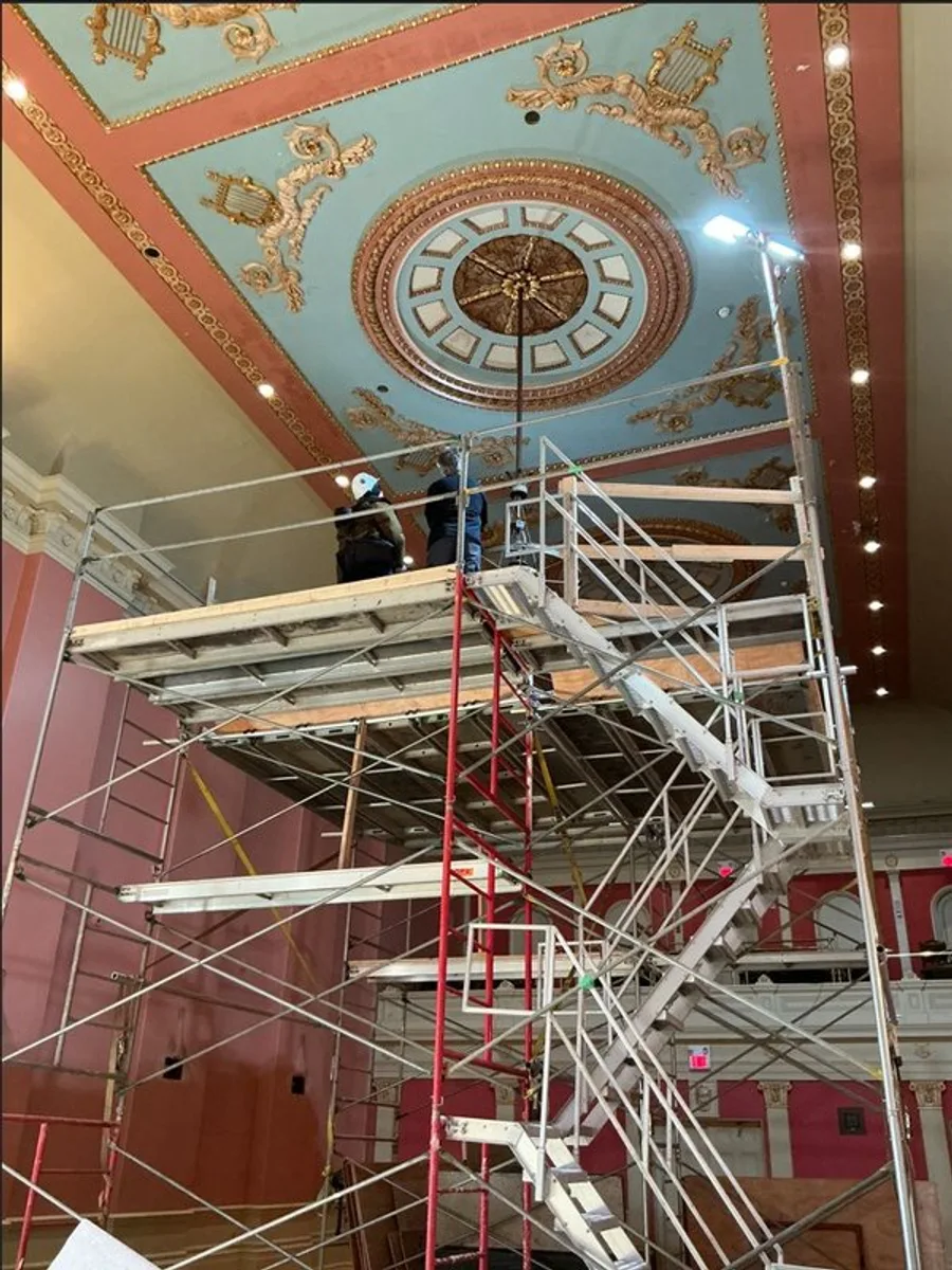 St. Lawrence Hall chandelier restoration in Toronto
